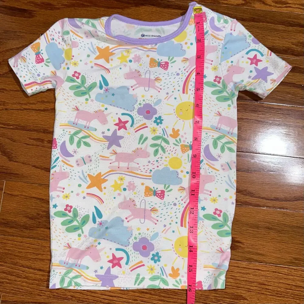 Magnetic Me Girls Sunny Day Vibes Unicorn Flower Soft Modal Pajama Shirt Size 4T